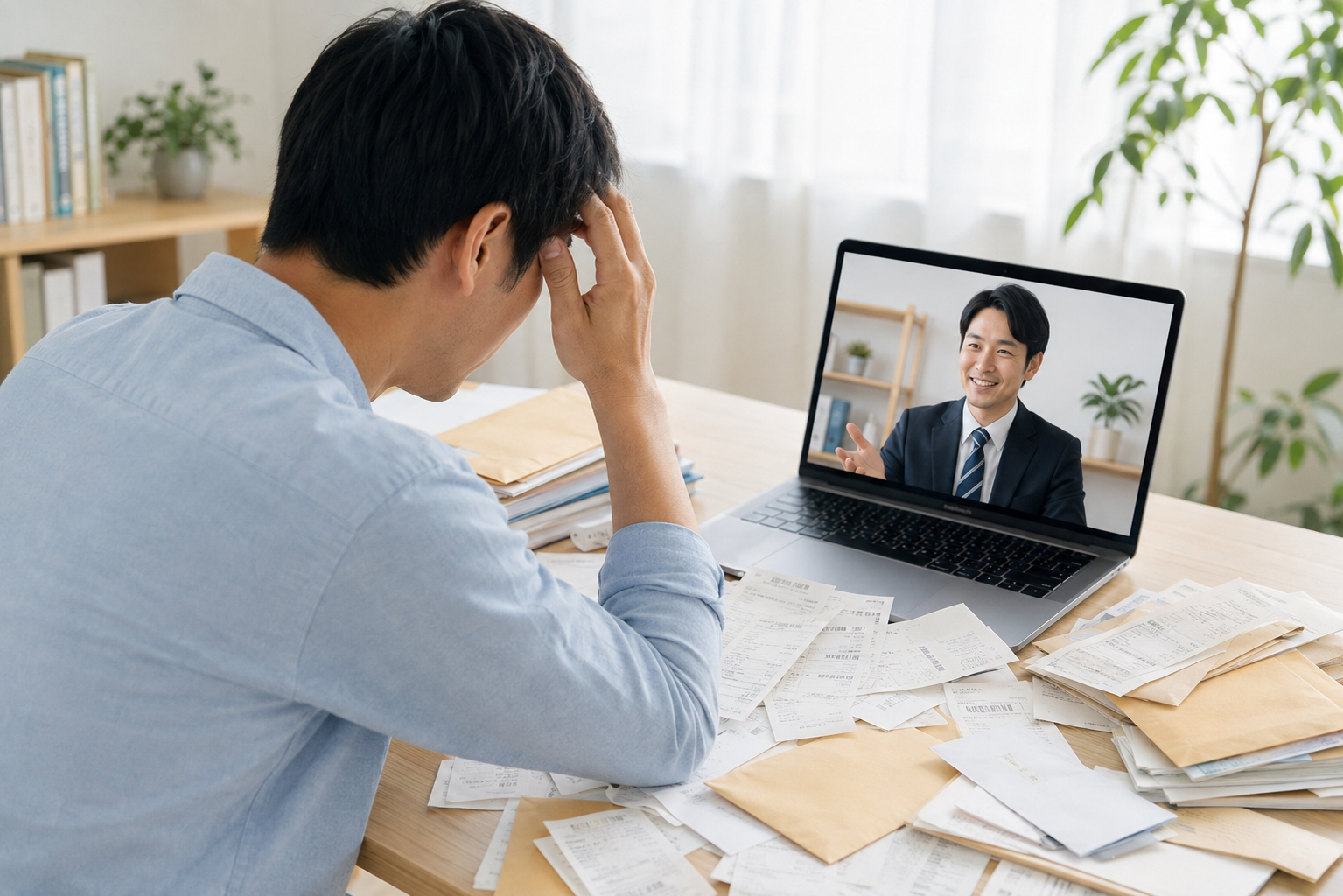 未整理の領収書について専門家へ相談する事業主