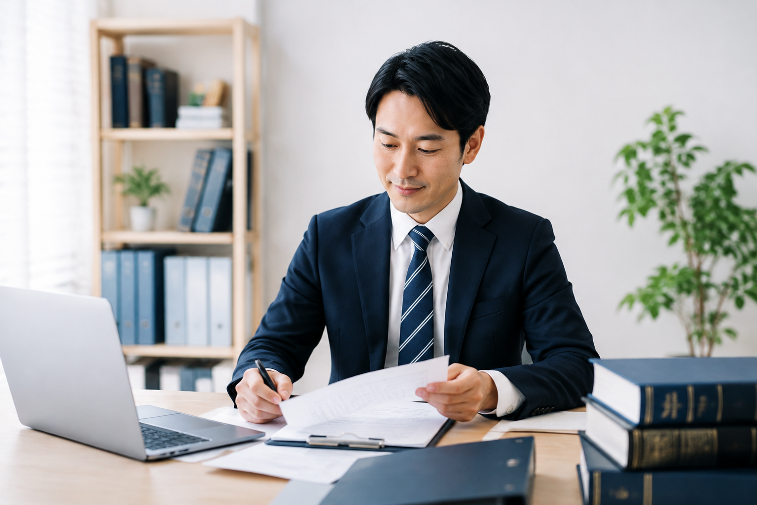 税務調査資料を確認する経験豊富な税理士