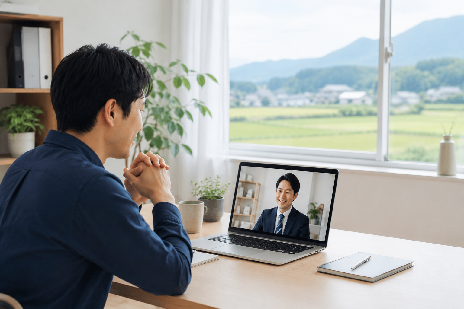 海外や郊外からオンライン相談する事業主
